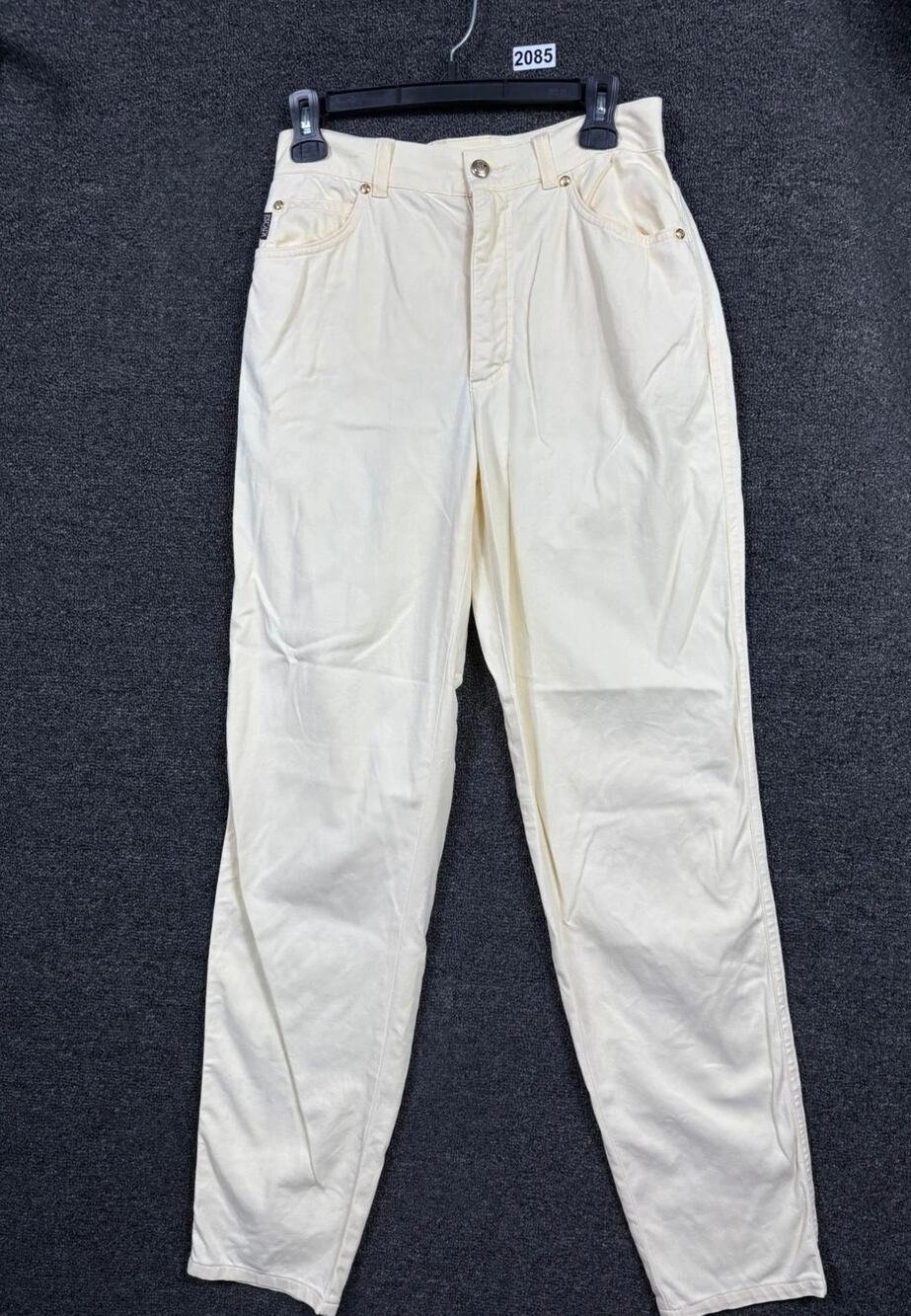 Escada Straight Leg Pants Womens Size 36 US 6 Yellow Stretch Fabric High Rise